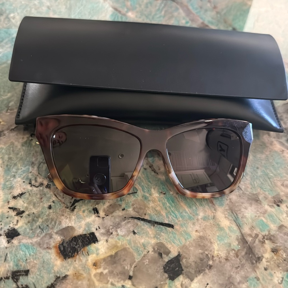 Saint Laurent polarized tortoise glasses